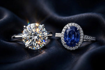 Diamond and sapphire engagement rings