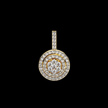 Concentric circle charm pendant with round lab grown diamond