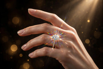 Engagement ring on a small hand