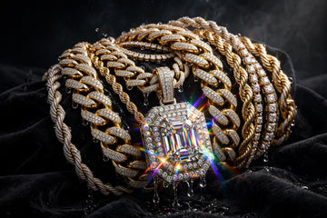 Iced out necklace set