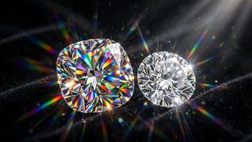 Moissanite compared with diamond