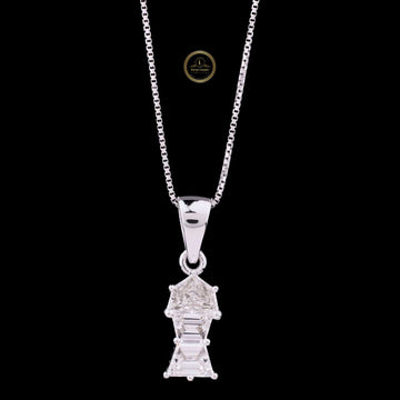 Antique cut lab grown diamond drop pendant with tapered bail
