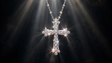 Lab grown diamond cross necklace