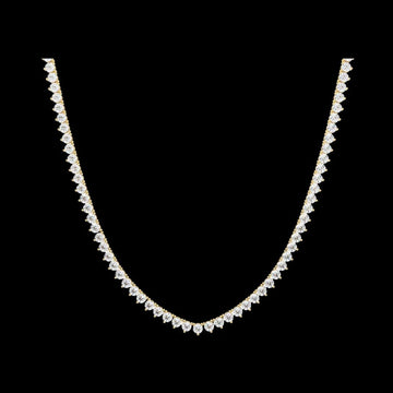Round lab grown diamond V shape tennis necklace