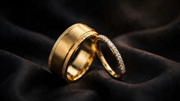 Matching his and hers wedding band set