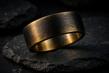 Black gold men's wedding band
