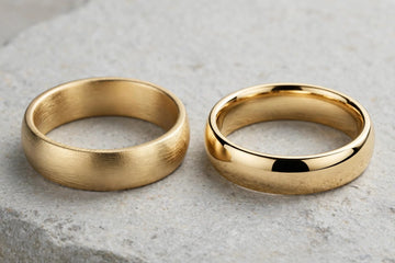 Brushed and polished wedding band finishes