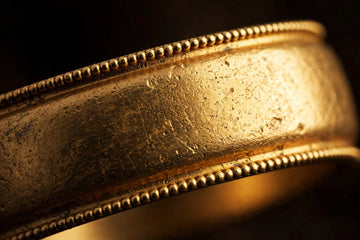 Milgrain wedding band with beaded edge