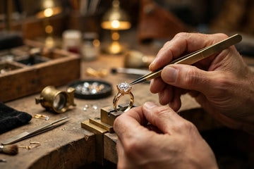 Lab grown diamond ring being resized