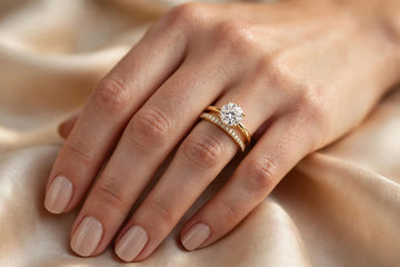 Wedding band paired with an engagement ring