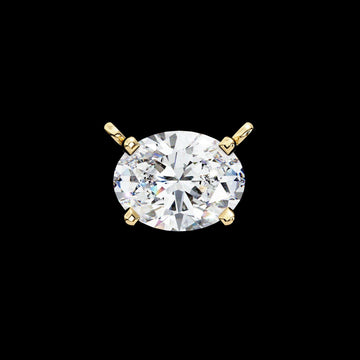 Oval lab grown diamond solitaire pendant with four prongs