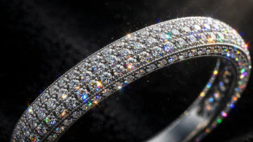 Pave diamond wedding band