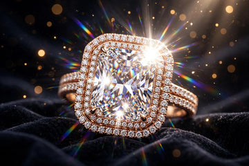 Radiant cut engagement ring