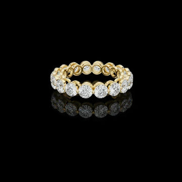 Round bezel set lab grown diamond full eternity band