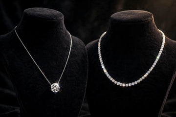 Solitaire necklace and tennis necklace