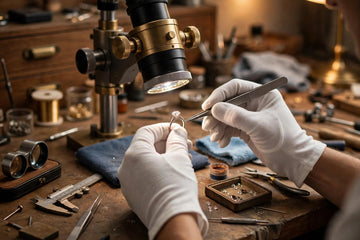 Jeweler inspecting a ring
