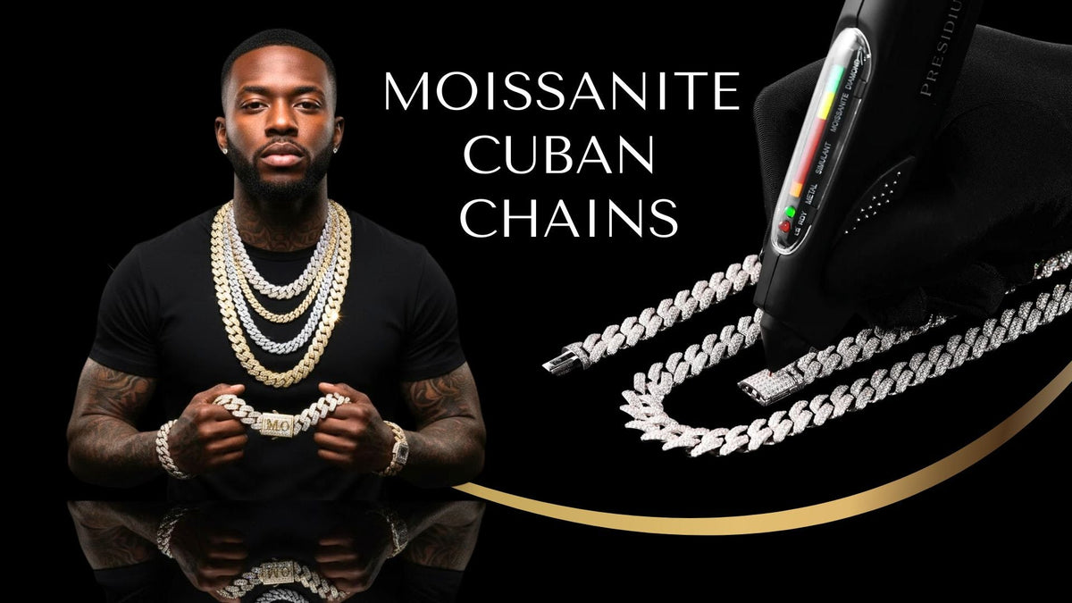 Iced out moissanite Cuban link chain