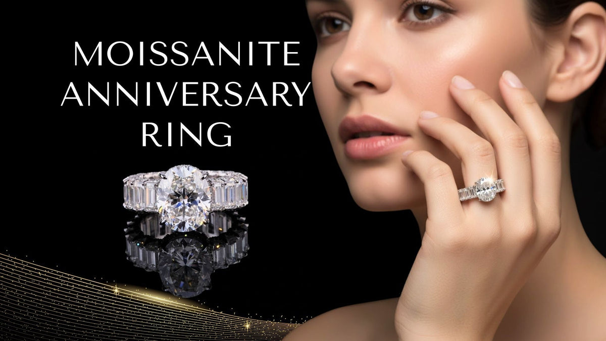 Moissanite anniversary rings