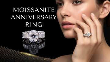 moissanite anniversary rings, ethical moissanite jewelry, affordable diamond alternatives, moissanite eternity band, brilliant anniversary gifts