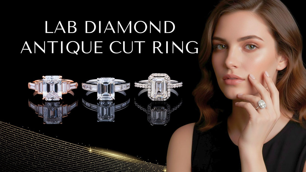 Antique cut lab diamond rings