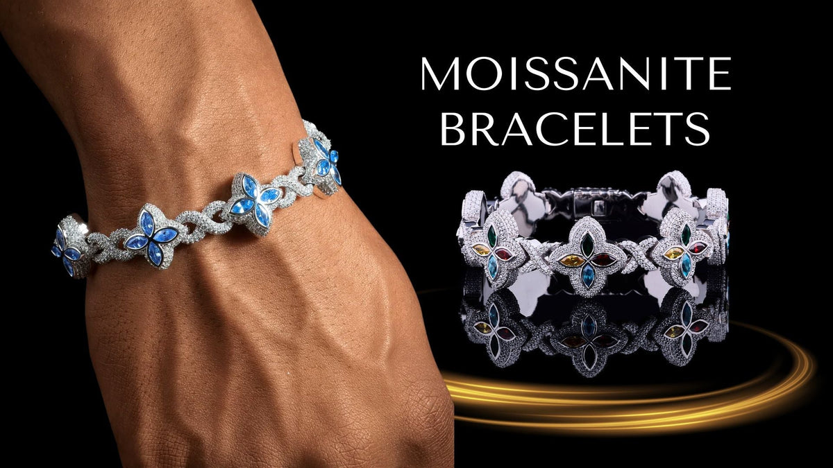 Iced out moissanite hip hop bracelets