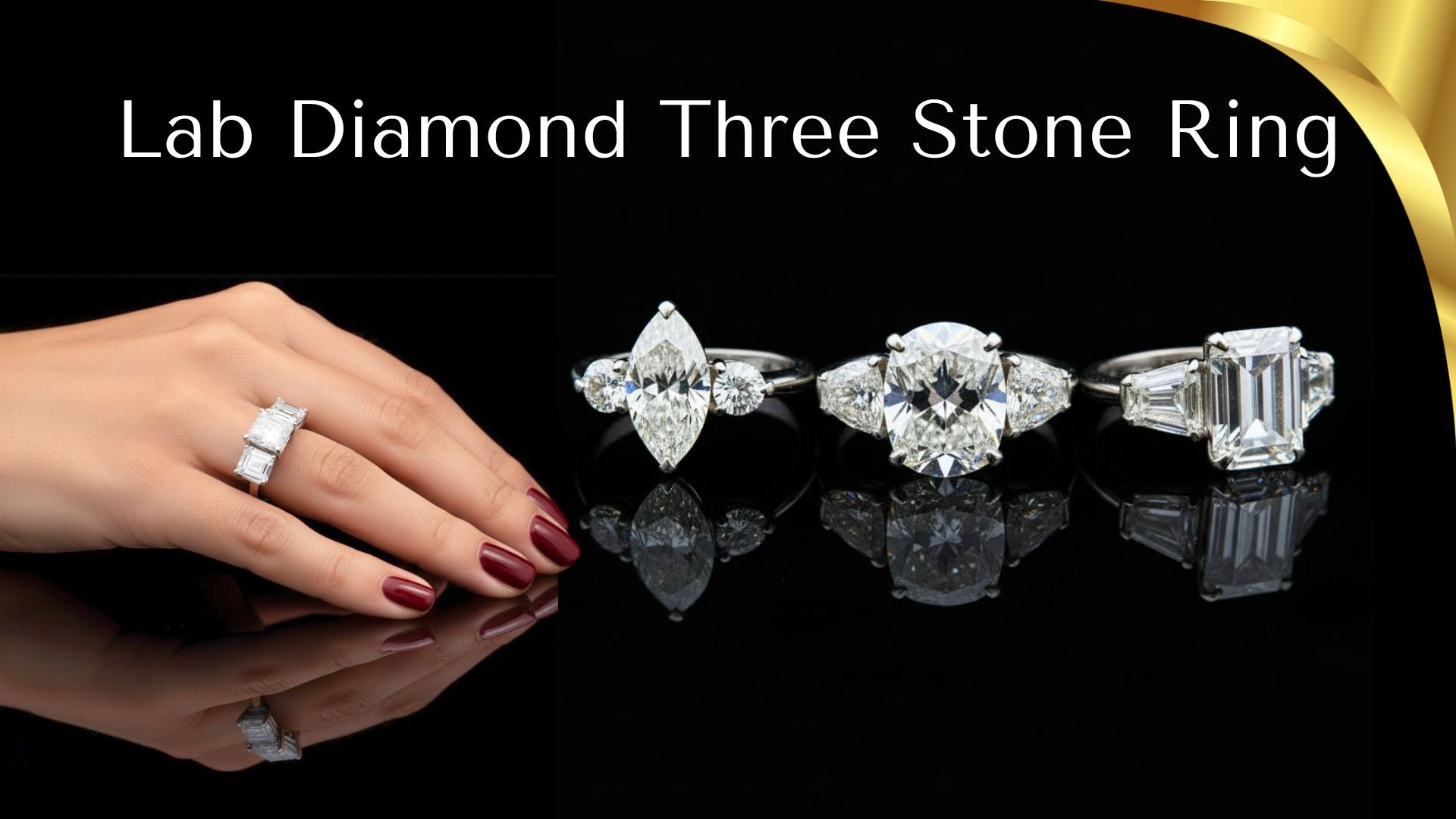 Lab Diamond Three Stone Ring