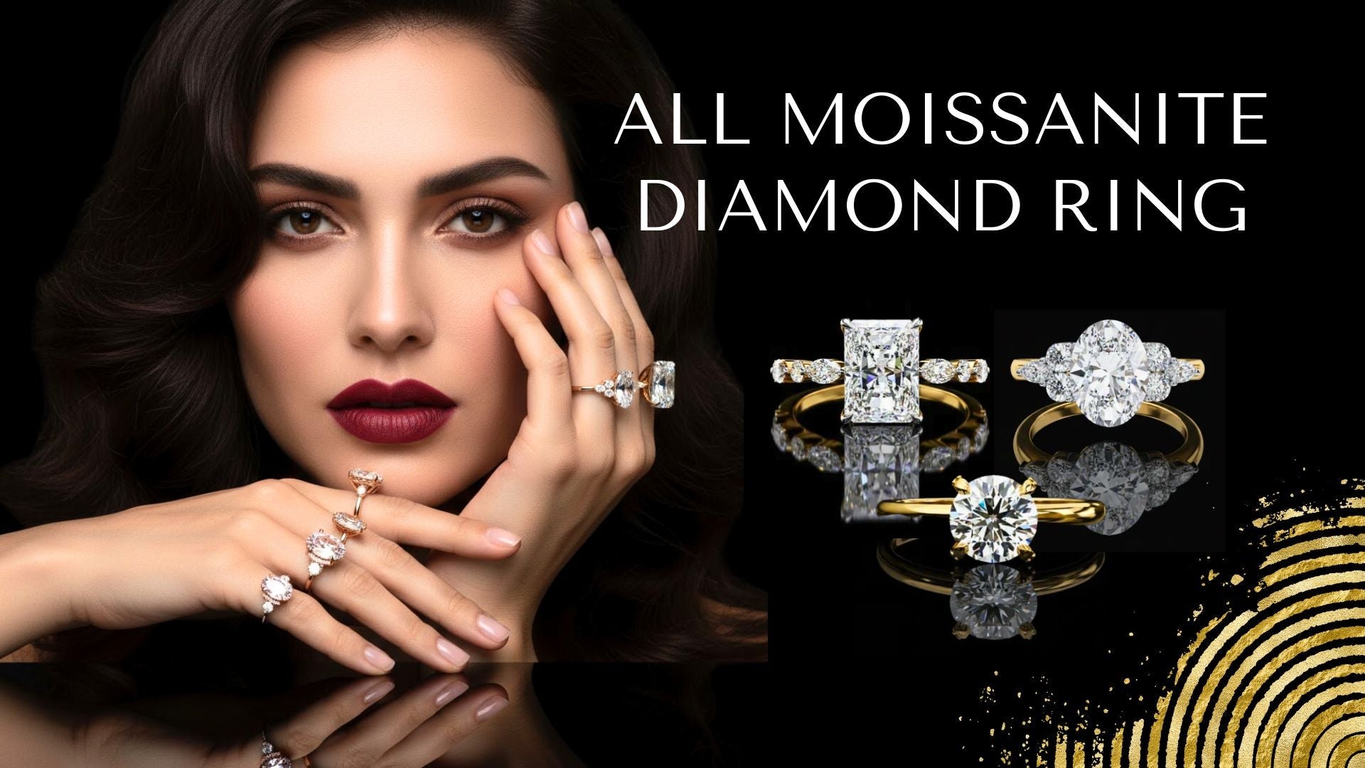 All Moissanite Diamond Ring