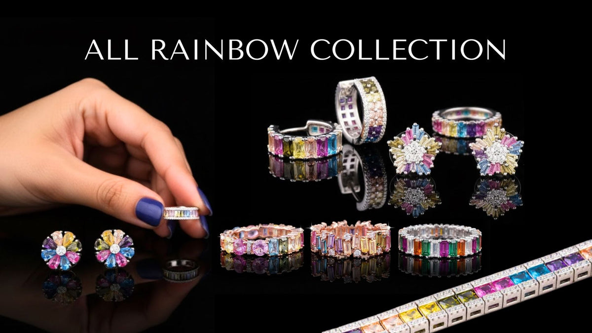 Natural rainbow sapphire jewelry collection