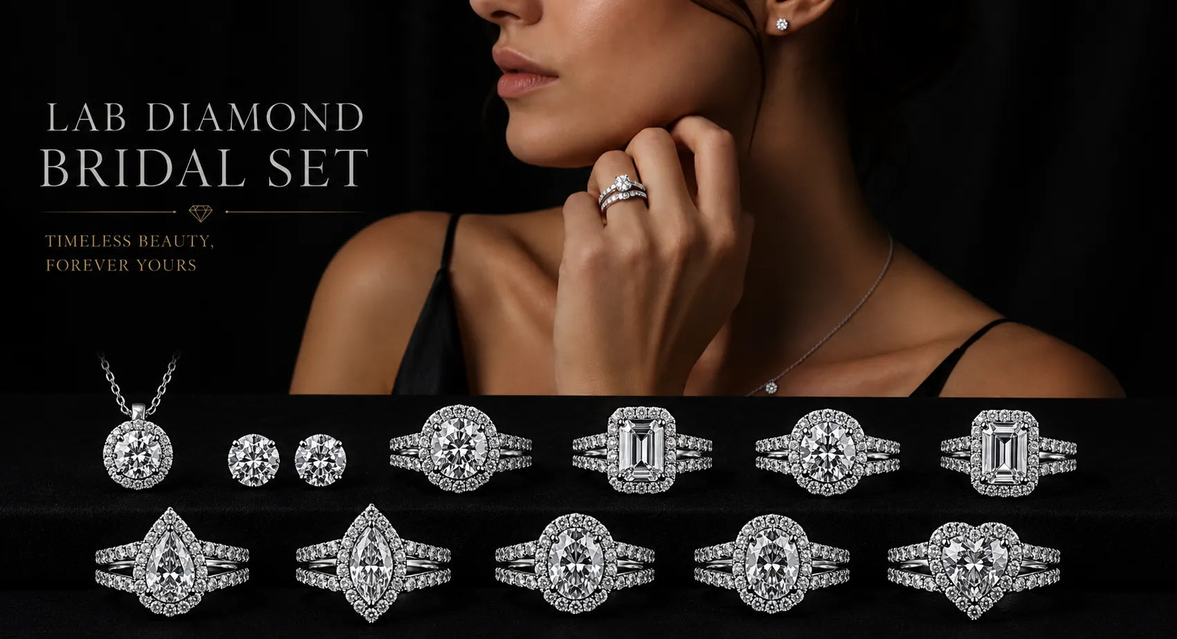 Lab Diamond  Bridal Set