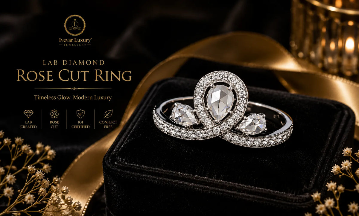Rose cut lab diamond rings