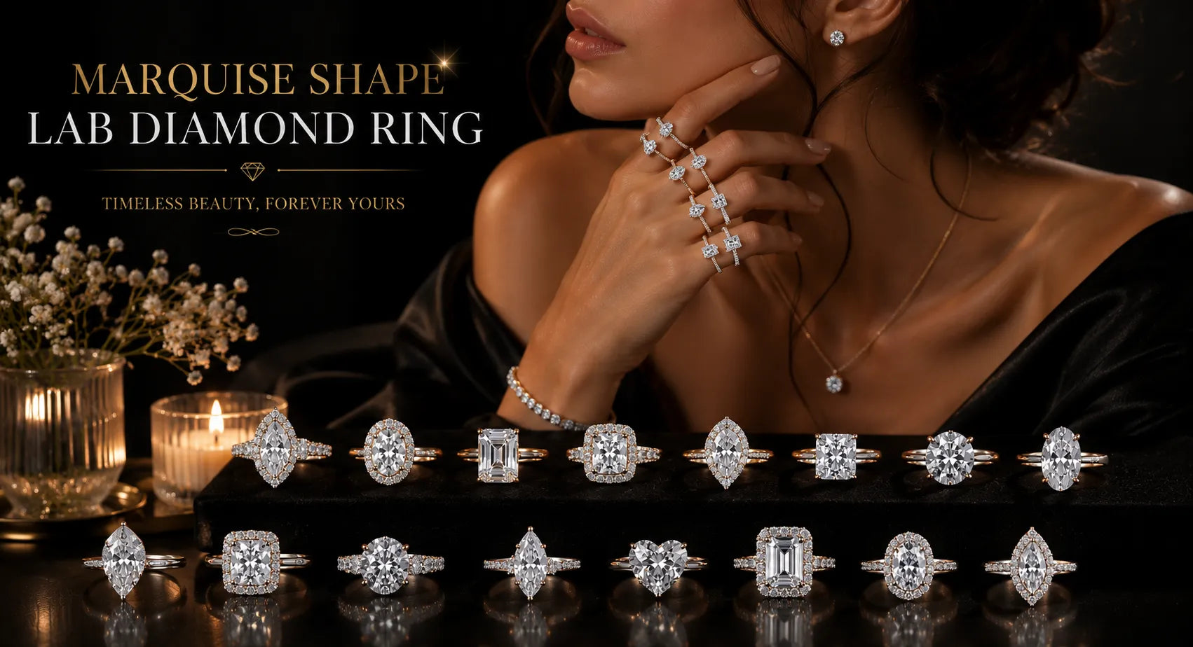 Marquise Shape Lab Diamond Ring