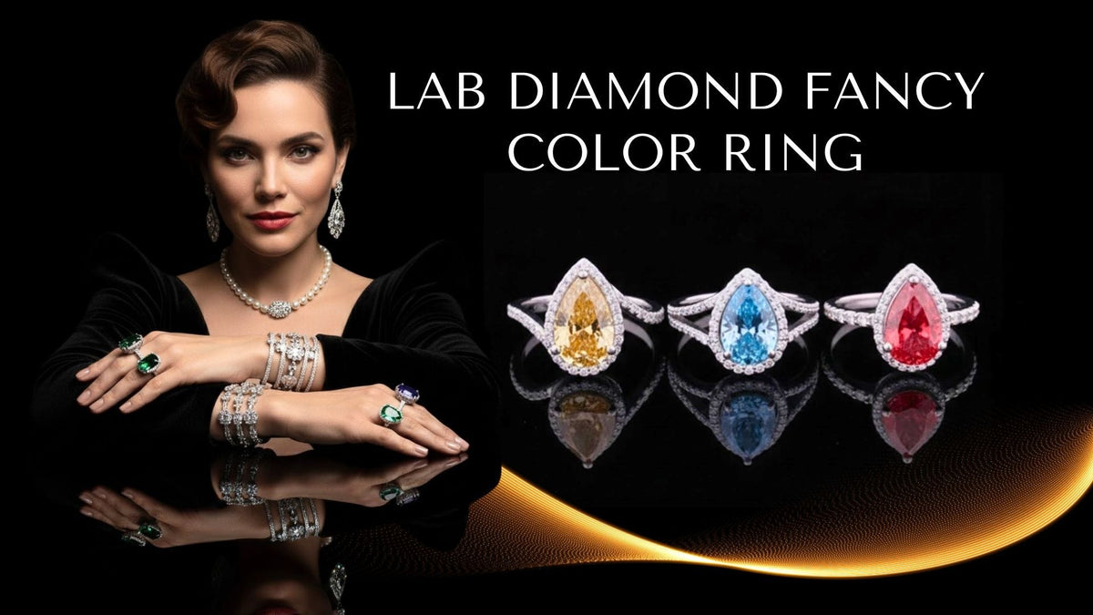 Fancy color lab grown diamond rings
