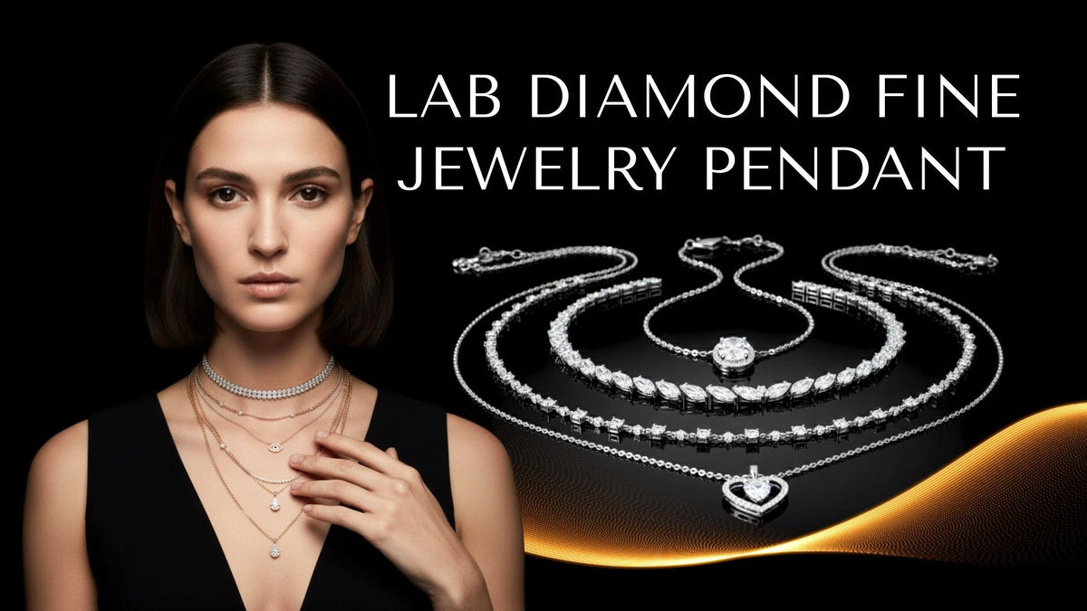 Lab grown diamond pendant necklaces