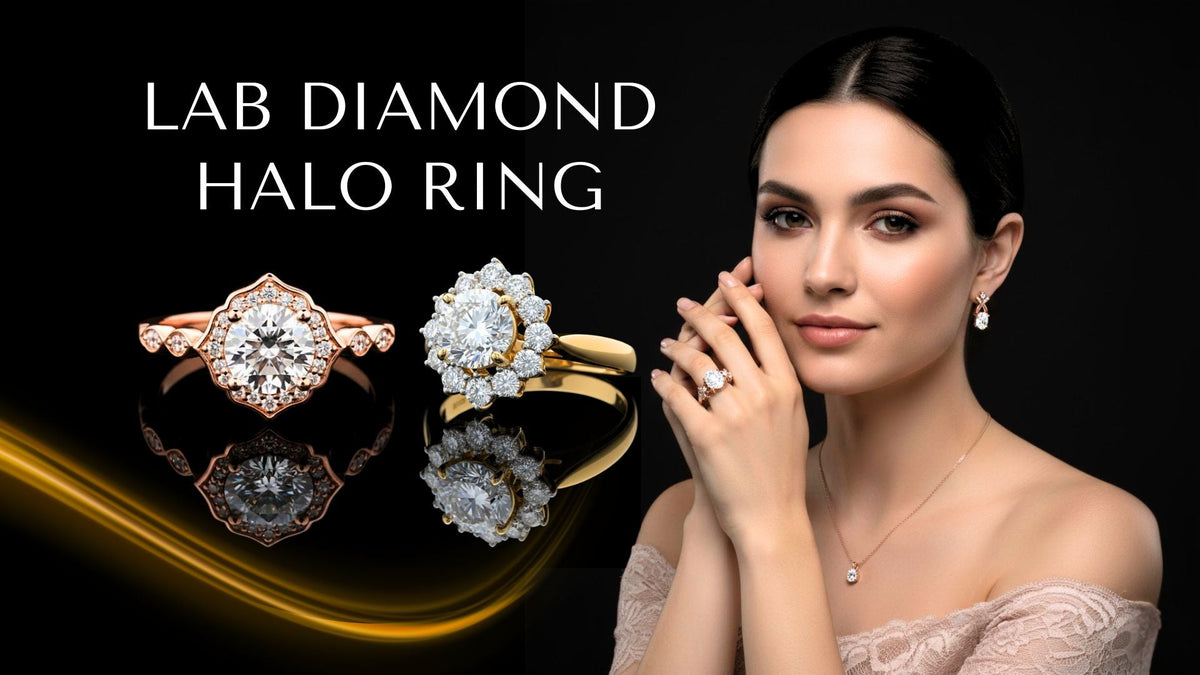 Lab grown diamond halo rings