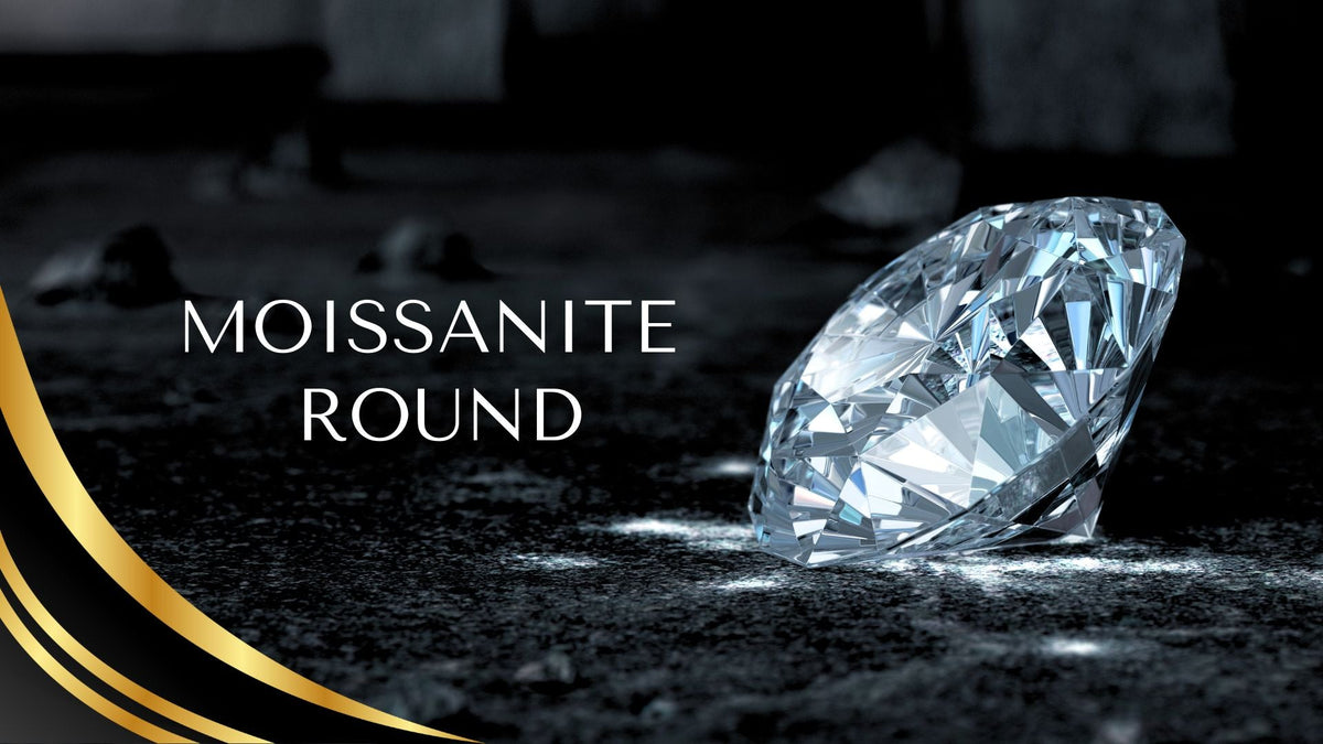 Round moissanite stones and rings