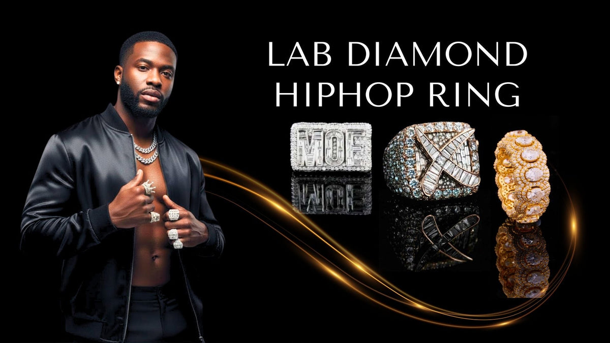 Iced out lab grown diamond hip hop rings