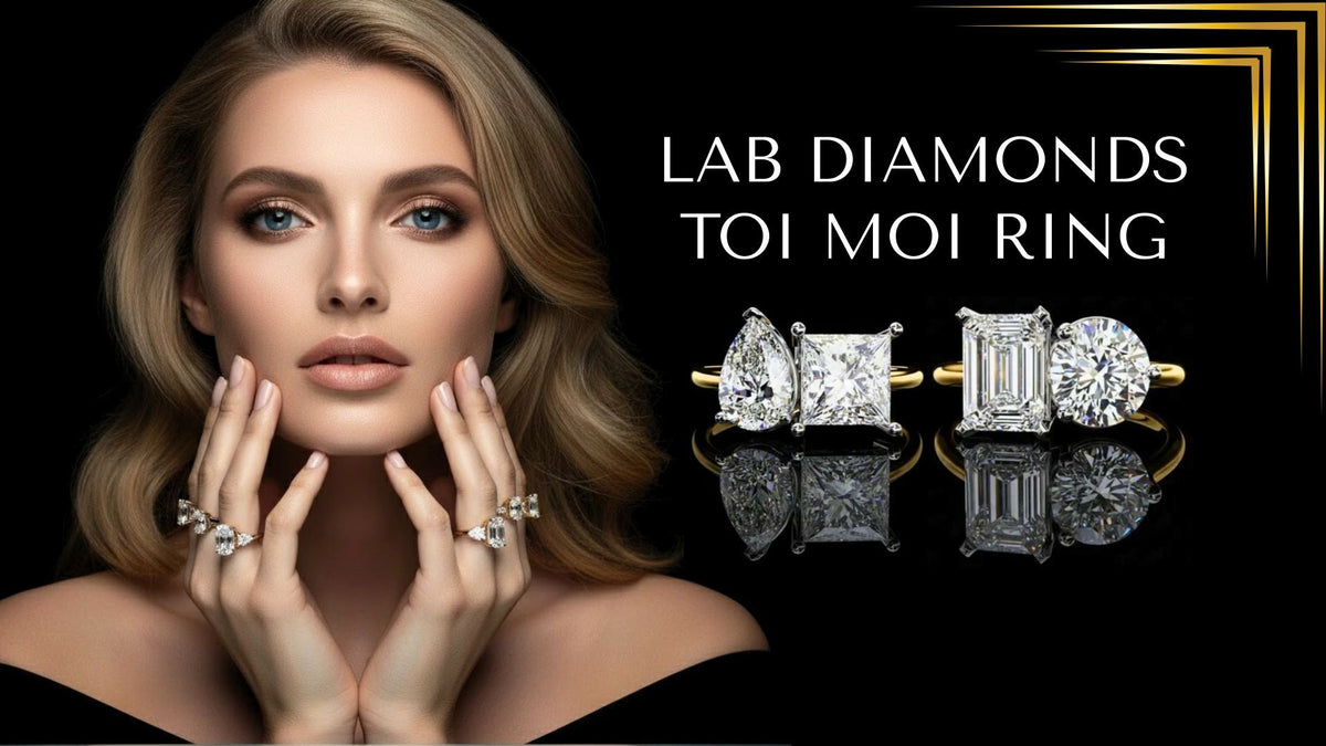 Toi et moi lab diamond rings