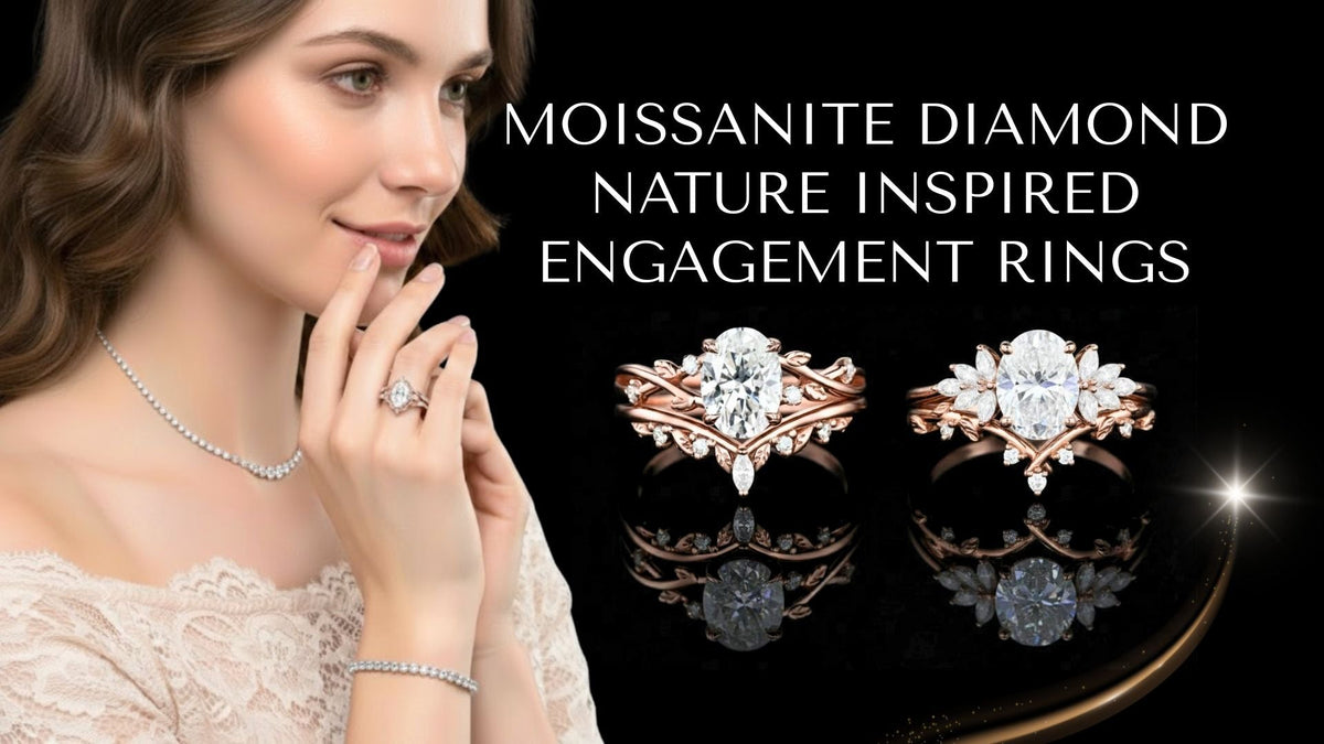Nature inspired moissanite engagement rings