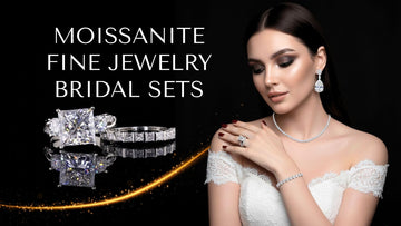Moissanite Bridal Sets, Engagement Ring Sets Diamond Alternative, Moissanite Wedding Set, Affordable Bridal Jewelry, Ethical Engagement Sets