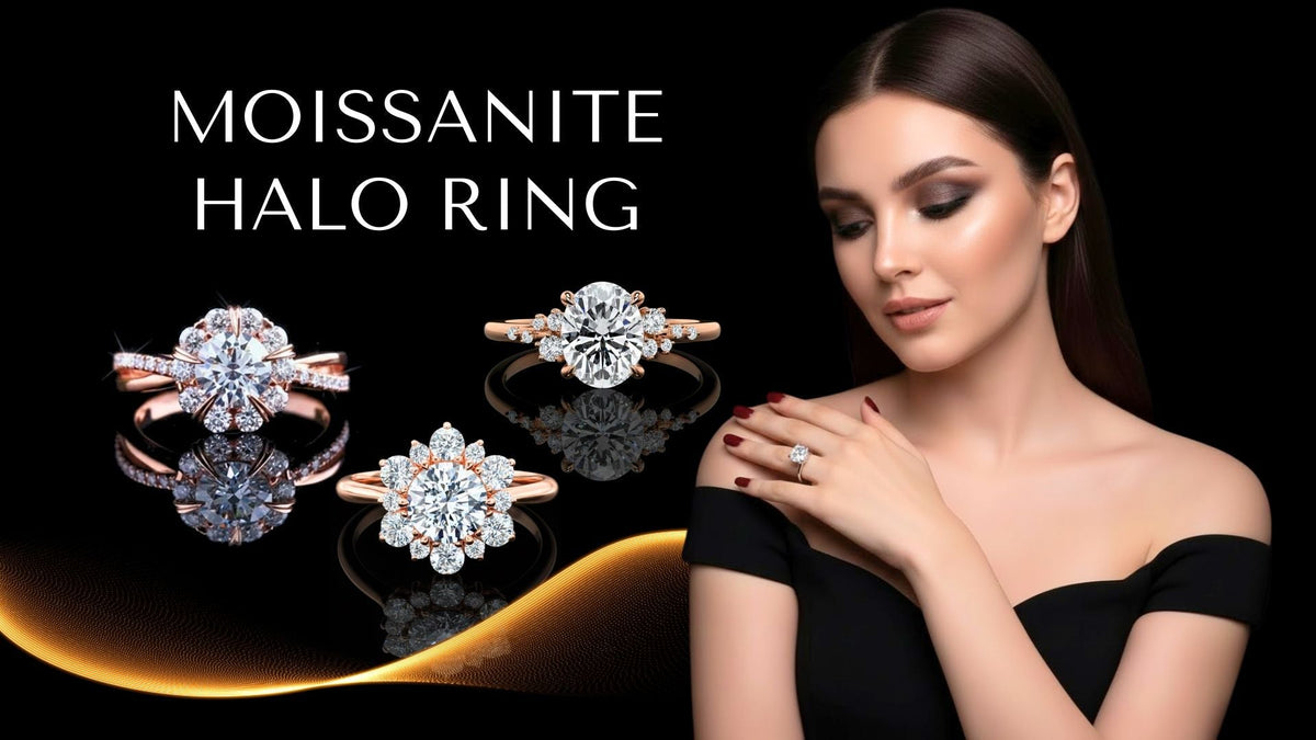 Moissanite halo rings