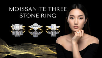Moissanite Three Stone Ring, Past Present Future Ring, Three Stone Engagement Ring, Ethical Moissanite Trilogy, Affordable Three Stone Ring