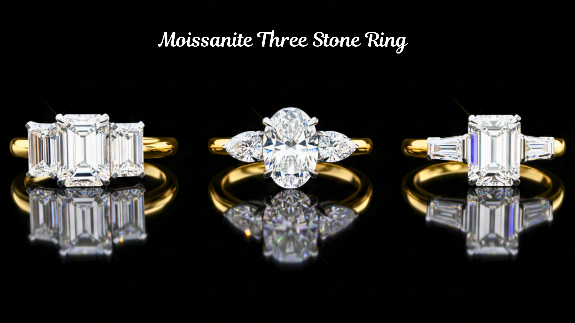 Moissanite Three Stone Ring