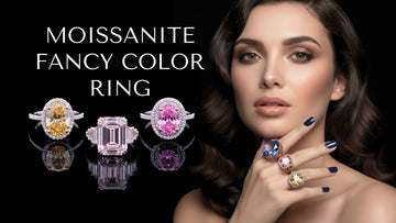 Fancy Color Moissanite Ring, Colored Moissanite Engagement Ring, Unique Diamond Alternative Ring, Blue Pink Yellow Moissanite, Ethical Colored Gemstone