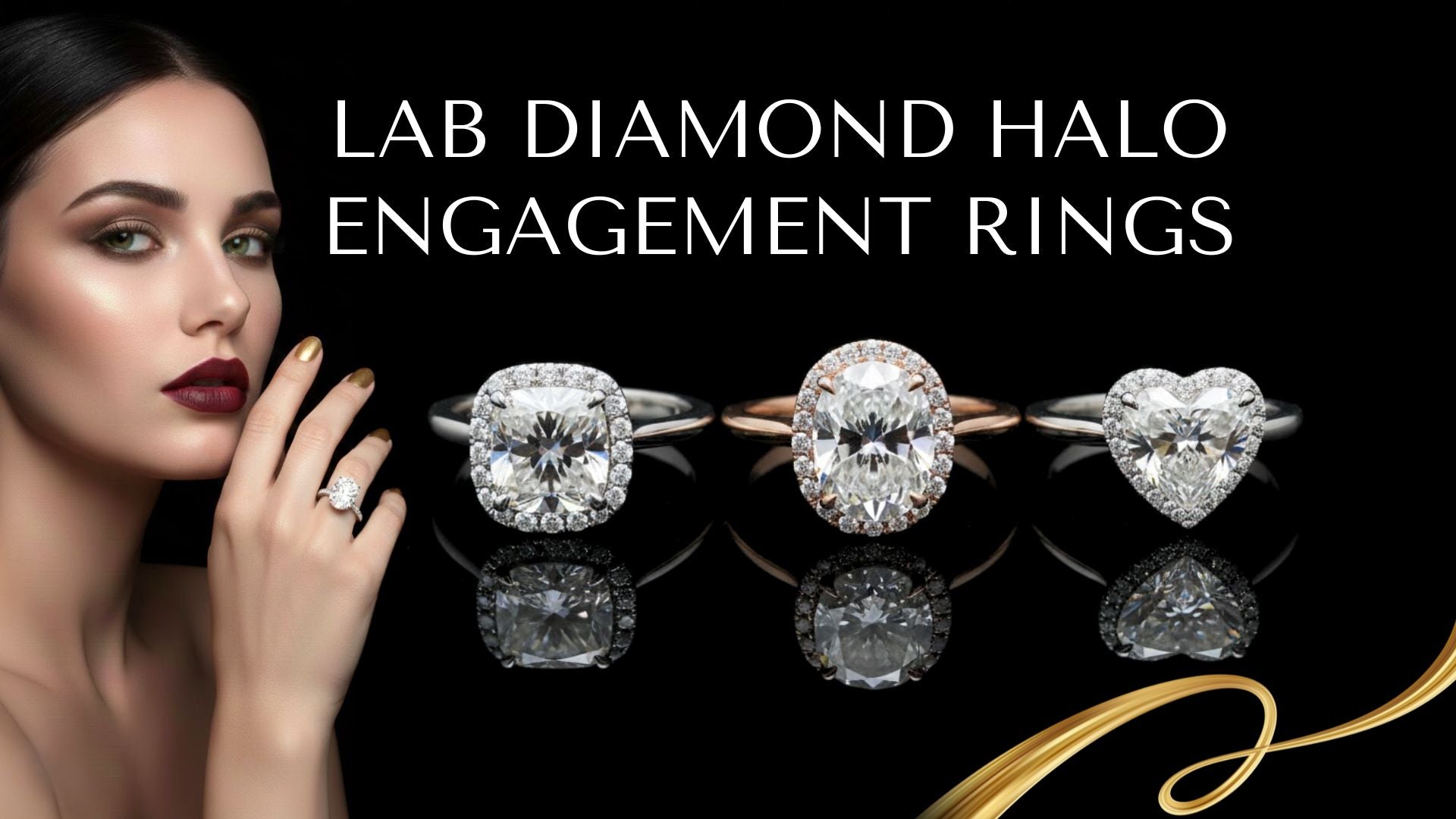 Lab diamond Halo Engagement Rings