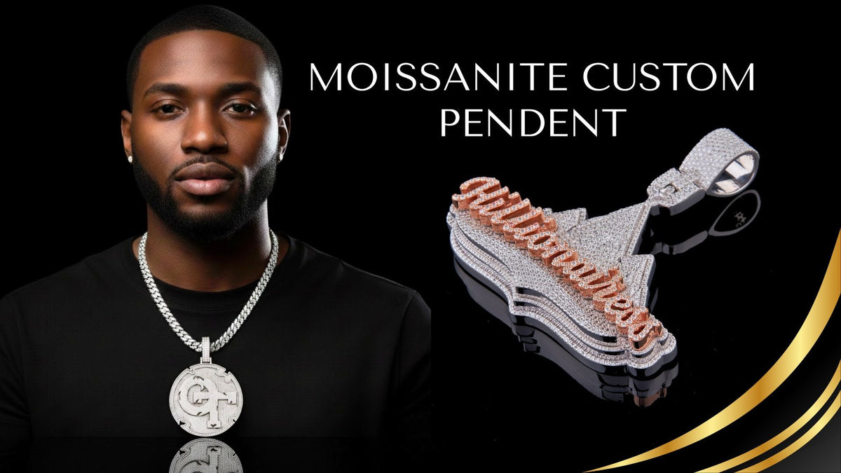 Custom iced out moissanite pendants