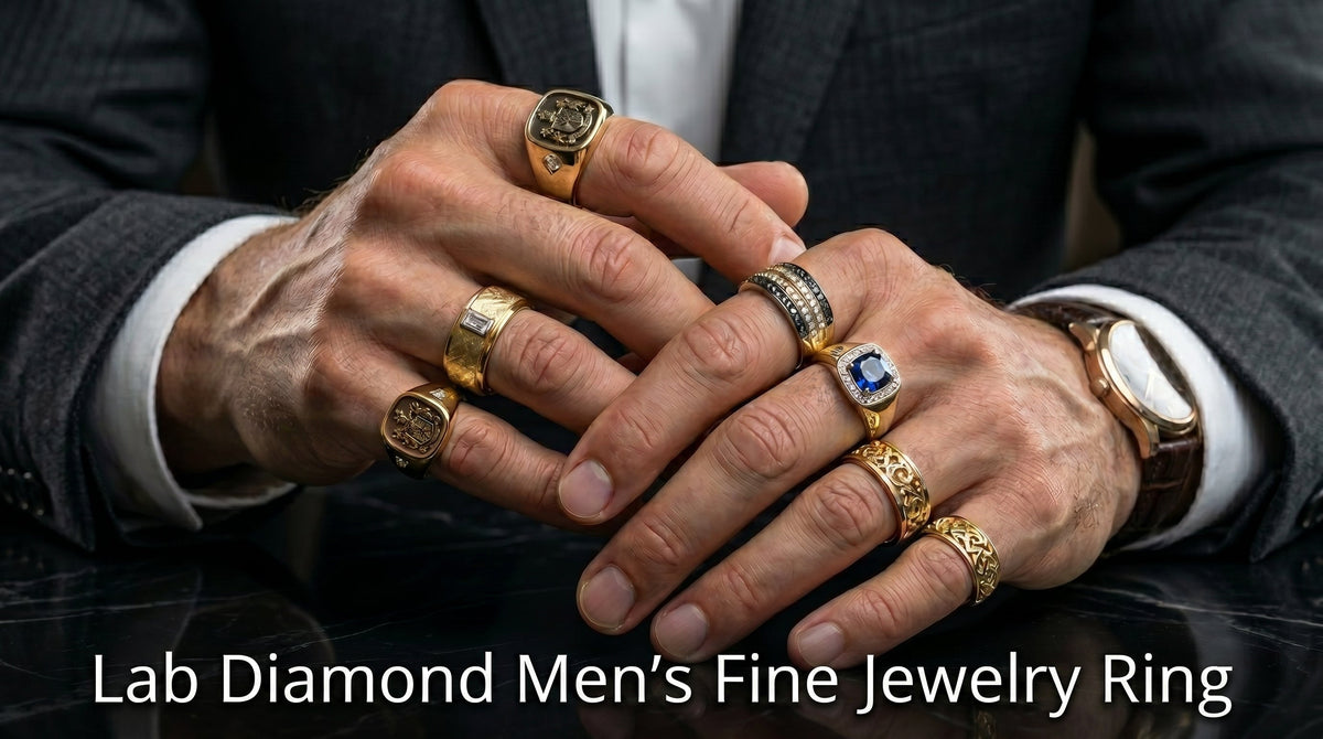 Lab grown diamond men's wedding bands