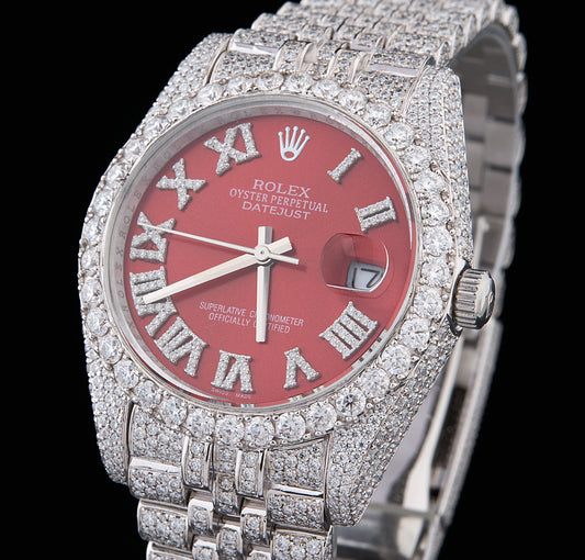 PreciousGems Full Iced Out Moissanite Diamond Watch with Luminous Hands by Ivevar