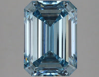 Brilliant Emerald Shape Fancy Vivid Blue Color 2.59 CT VS1 Clarity Moissanite Diamond For Anniversary Ring