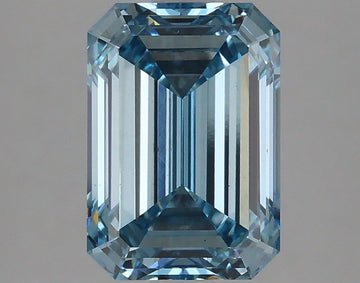 Brilliant Emerald Shape Fancy Vivid Blue Color 2.59 CT VS1 Clarity Moissanite Diamond For Anniversary Ring