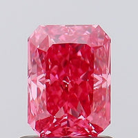 Beautiful VVS2 Clarity 1.01 CT Radiant Shape Fancy Vivid Pink Color Moissanite Diamond For her Ring